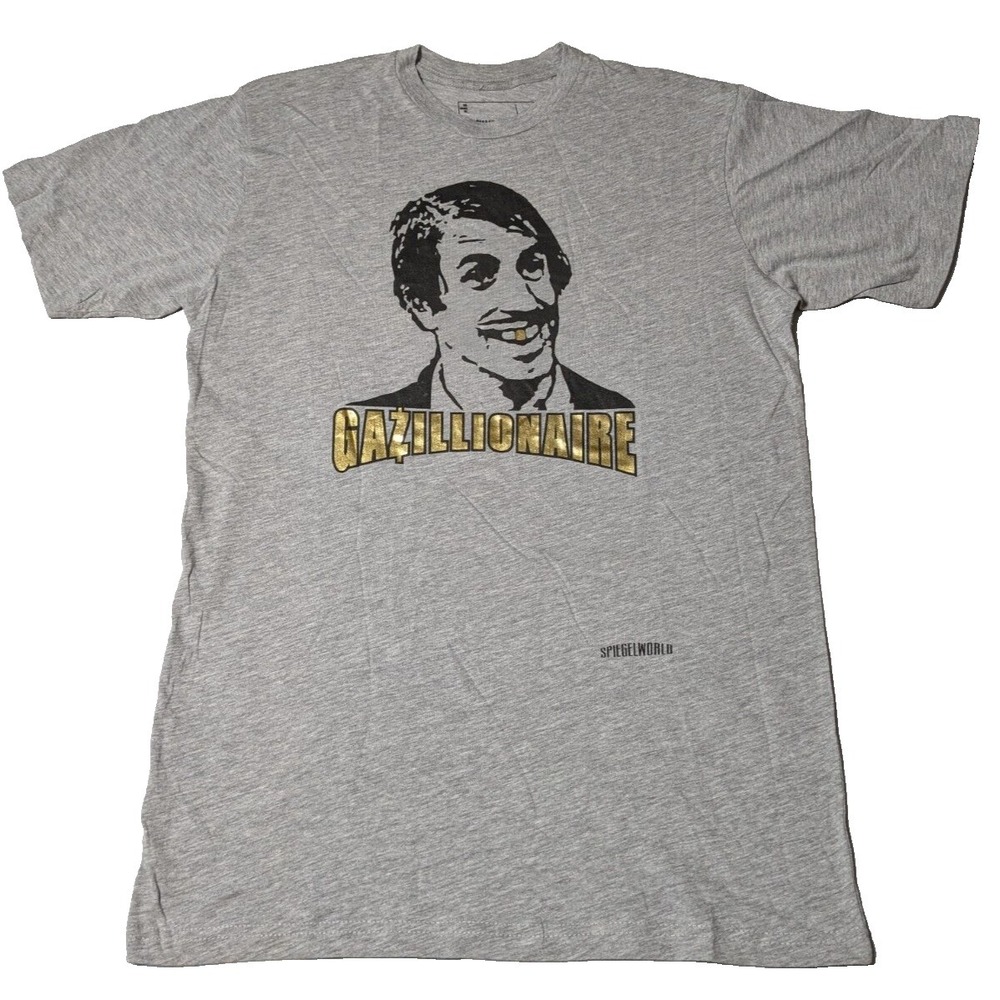 GAZILLIONAIRE‎ SPIEGELWORLD Men Medium Gray Cotton Graphic T-Shirt